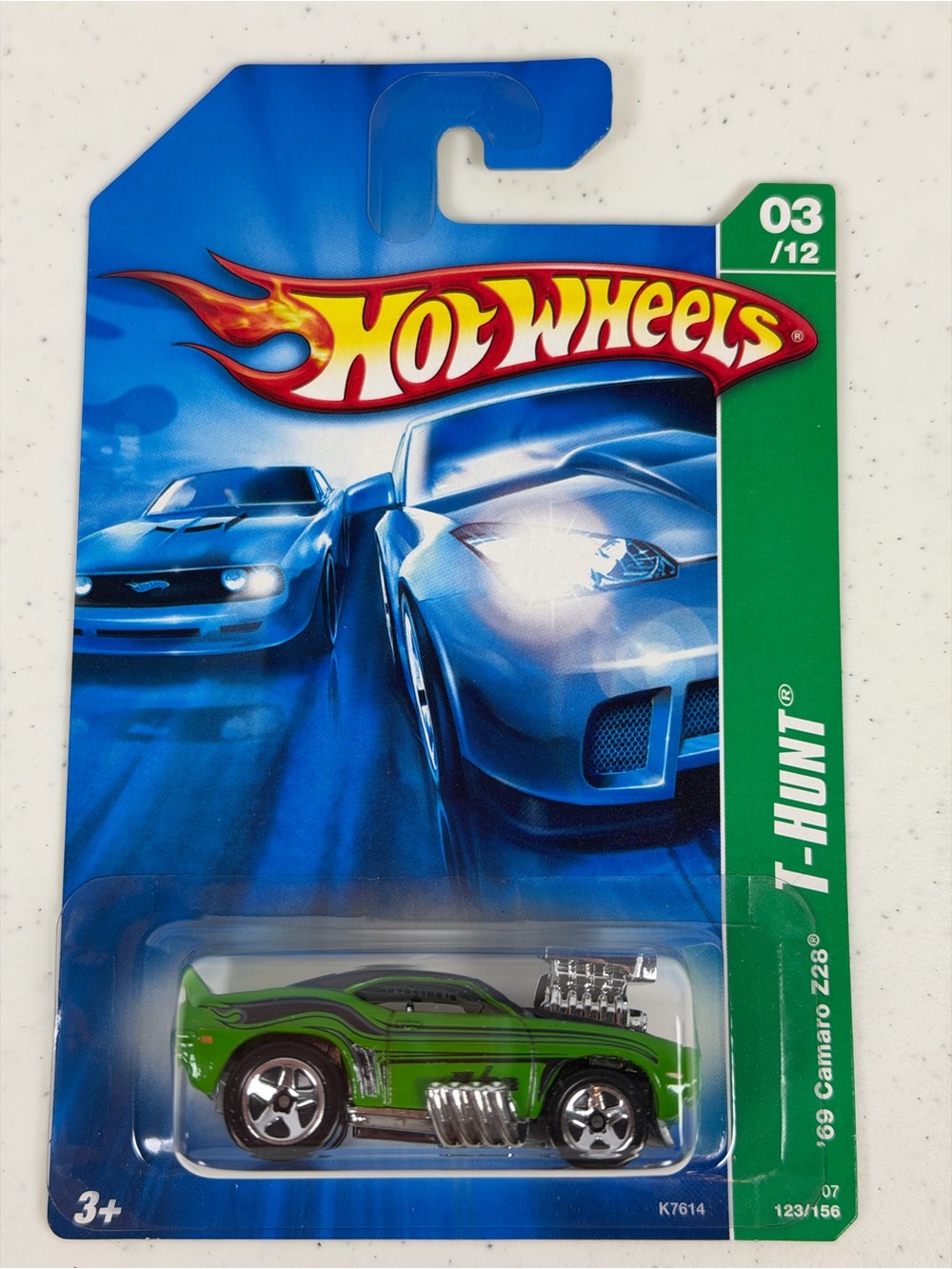 Hot Wheels 2007 T-Hunt ‘69 Camaro Z28 Green Treasure Hunt Sealed #123/156